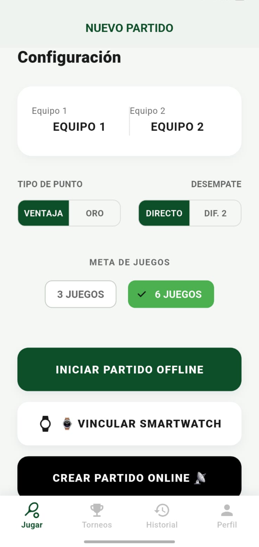Interfaz de Scorey en smartphone